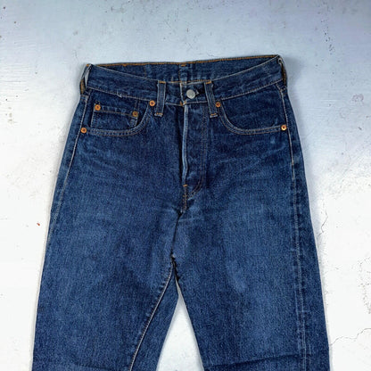 Levis 501 Vintage 80s Redline Selvedge USA XX Jeans Dark Wash 27x34 Act 25x31