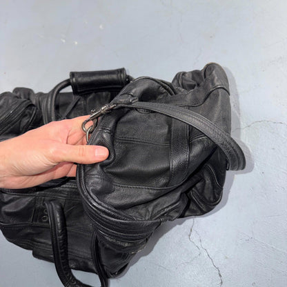 Herman Miller Eames Vintage Soft Black Leather Promotional Duffle Bag Promo 90s