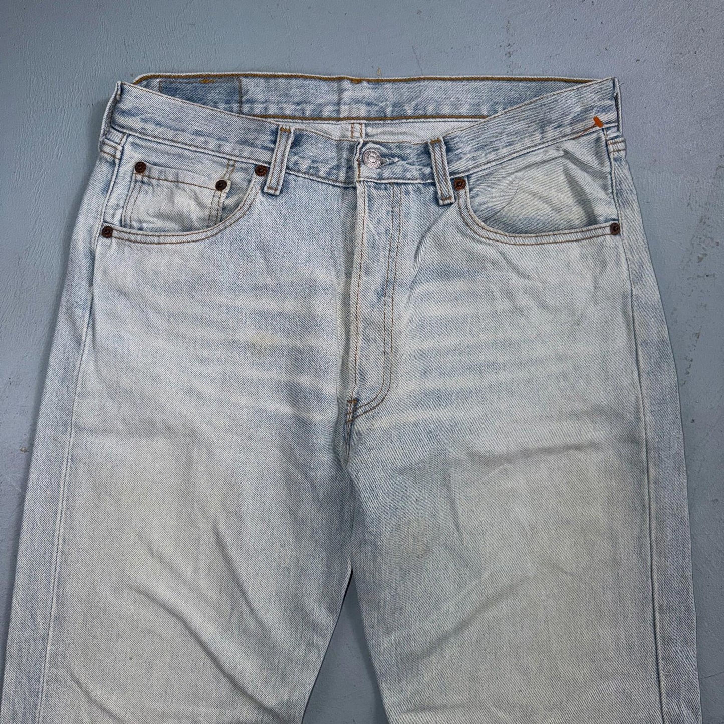 Levis 501 Vintage Y2K 90s XX Straight Leg Jeans Blue Light Wash 33x36 Act 31x32