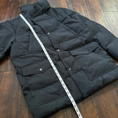 Calvin Klein Mens Down Puffer Jacket Black Large Ski Winter Warm Black Sleek