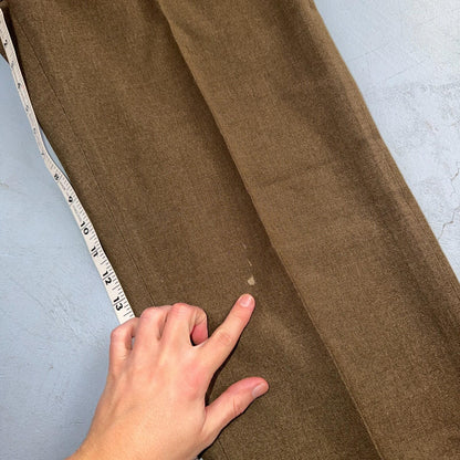 Vintage Military Pants Trousers Medium Regular 50s 40s Brown Wool Mens 30x31