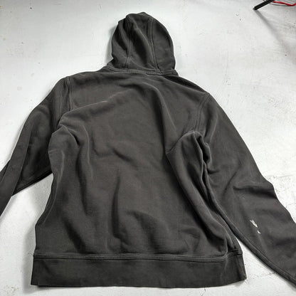 Nike Hoodie Men 2XL Black Swoosh Hooded Pullover Tonal Basic Fleece