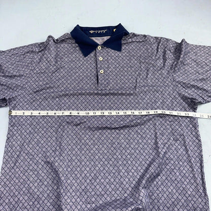 Joey Rodolfo 1879 Men's 2XL Short Sleeve Royal Blue Hokulia Striped Golf Shirt