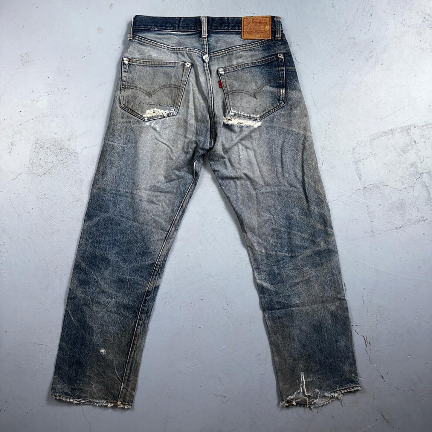 Levis 501 Vintage 80s Redline Selvedge USA XX Jeans Light Wash 34x34 Act 31x30