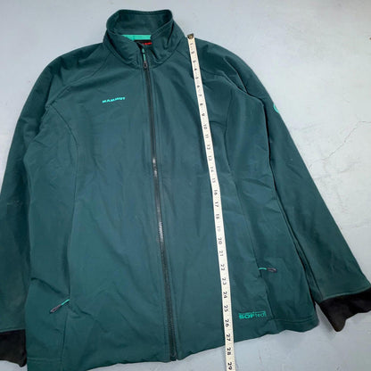 Mammut Womens SofTech Jacket Windbreaker Soft Shell Full Zip Pockets Green XL