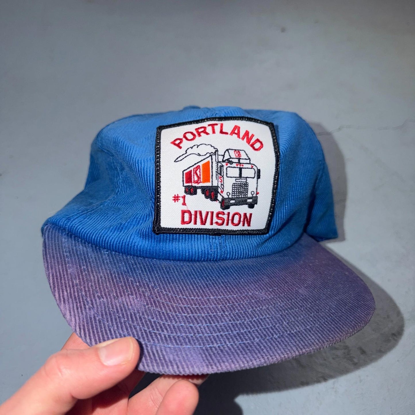 Portland Division Safeway Truck Corduroy VTG Hat Baseball Cap Snapback 80s USA