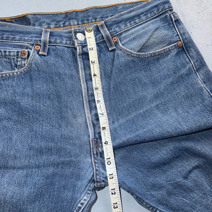 Levis 501 Vintage 90s USA XX Straight Leg Jeans Blue Med Wash 33x34 Act 31x31