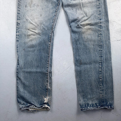 Levis 501 Vintage 80s USA XX Straight Leg Jeans Blue Light Wash Act 34x32