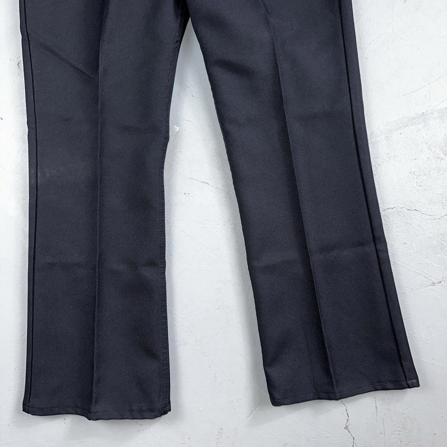 Levis 70s USA 517 36x32 Bootcut Pants Navy Blue Polyester Slacks Vintage 34x27