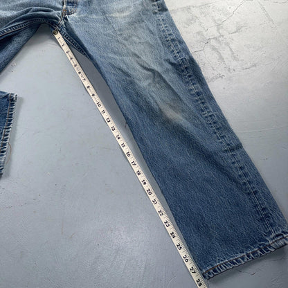 Levis 501 Vintage 90s Y2K XX Straight Leg Jeans Blue Light Wash 38x32 Act 35x28