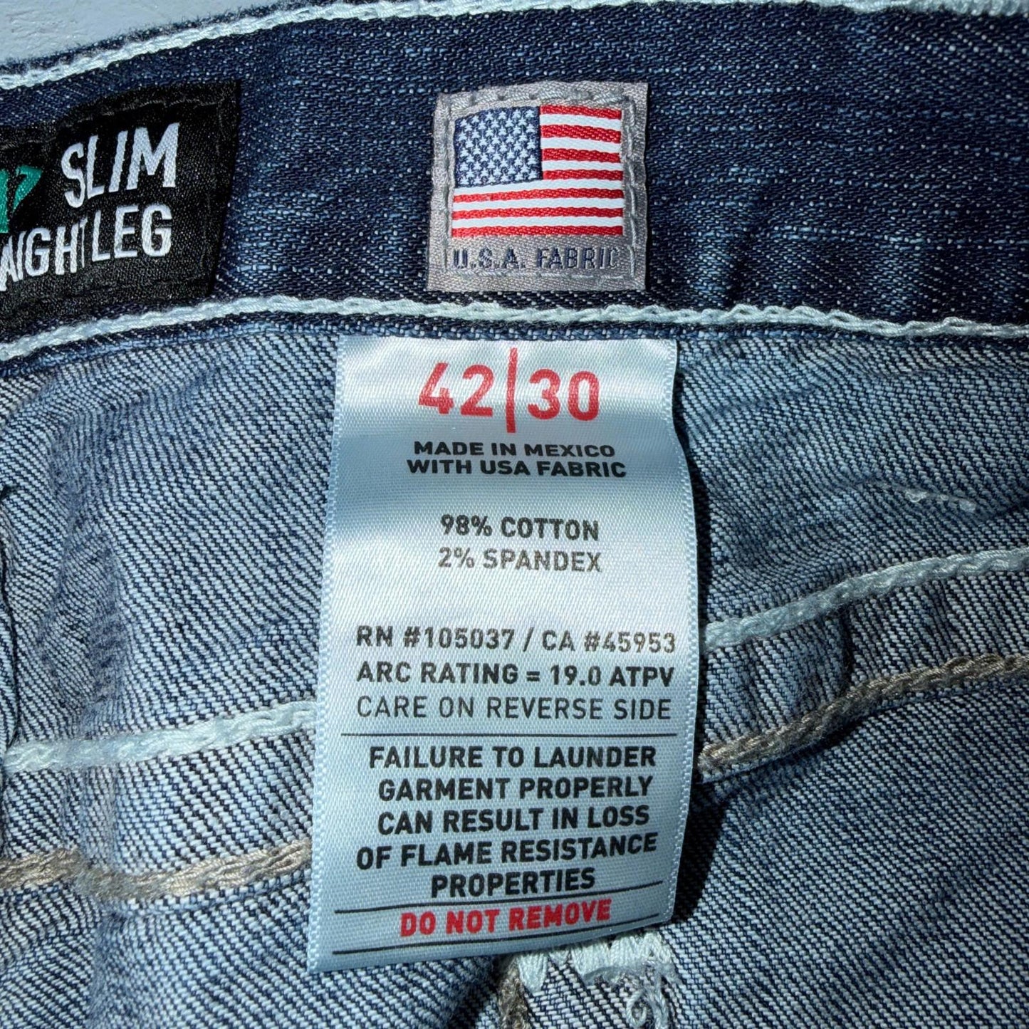 Ariat M7 Slim Straight Leg Jeans Mens 42x30 Blue Denim Pants Cowboy Western 42