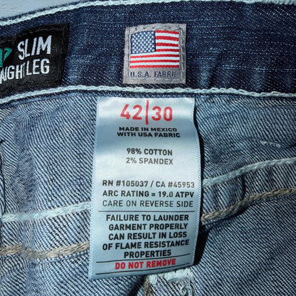 Ariat M7 Slim Straight Leg Jeans Mens 42x30 Blue Denim Pants Cowboy Western 42