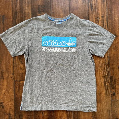 Adidas RARE Skateboarding Vintage Style T Shirt grey Skateboard Sports Trail Rap