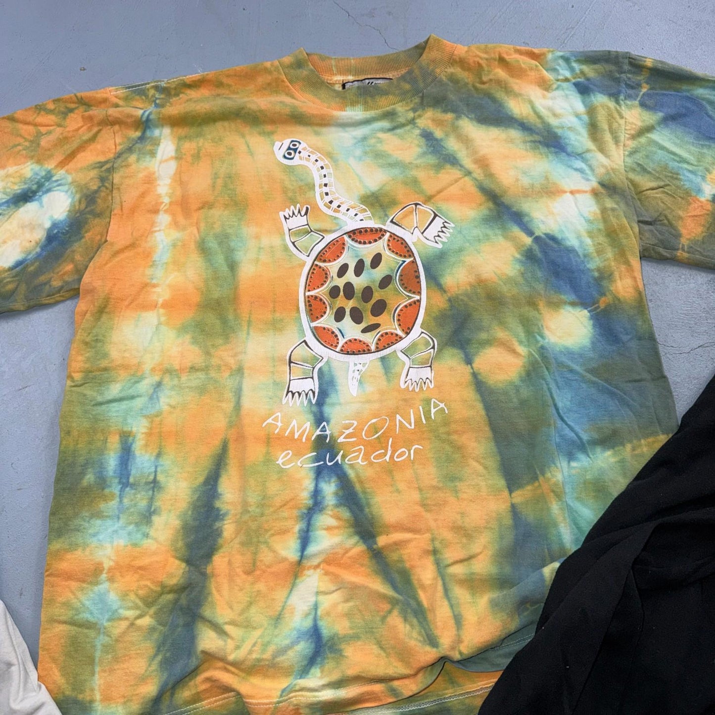 Ecuador Chain Stitch VTG T Shirt Travel Mexico Traditional Novelty Tie Dye Lot 3