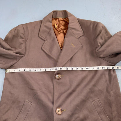 VTG 1930s 1940s Coat Trench Mens 40 Wool Gabardine Like Rockabilly Overcoat