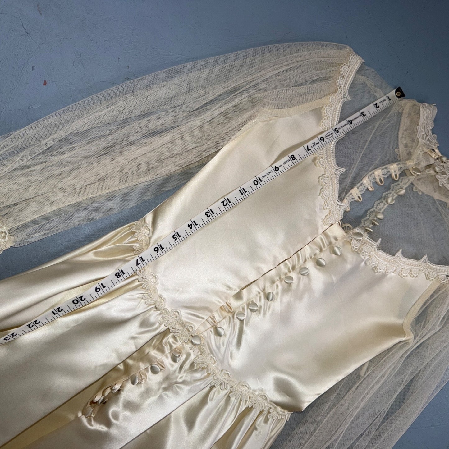 Vintage NWT 1970s GUNNE SAX Lace Prairie Wedding Dress Size 7 Hippie Boho 70s