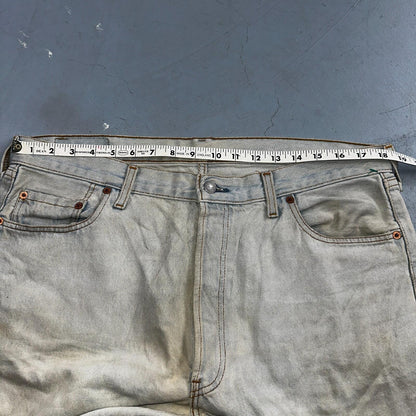 Levis 501 Vintage 90s UK Straight Leg Jeans Blue Light Wash 38x36 Act 37x30