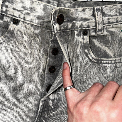 Levis 501 Vintage 80s USA XX Straight Leg Jeans Gray Acid Wash 28x30 Act 26x27