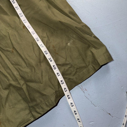 1950s Korean War US Military Wool Lined Overcoat Belted Trench Coat Small VTG