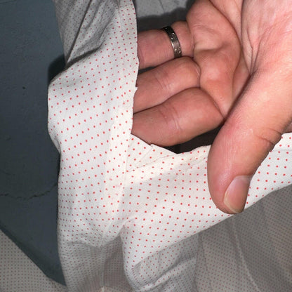 Vtg 40s 50s Penneys Towncraft Dress Shirt Mens 15 Red Polka Dot White Crisp