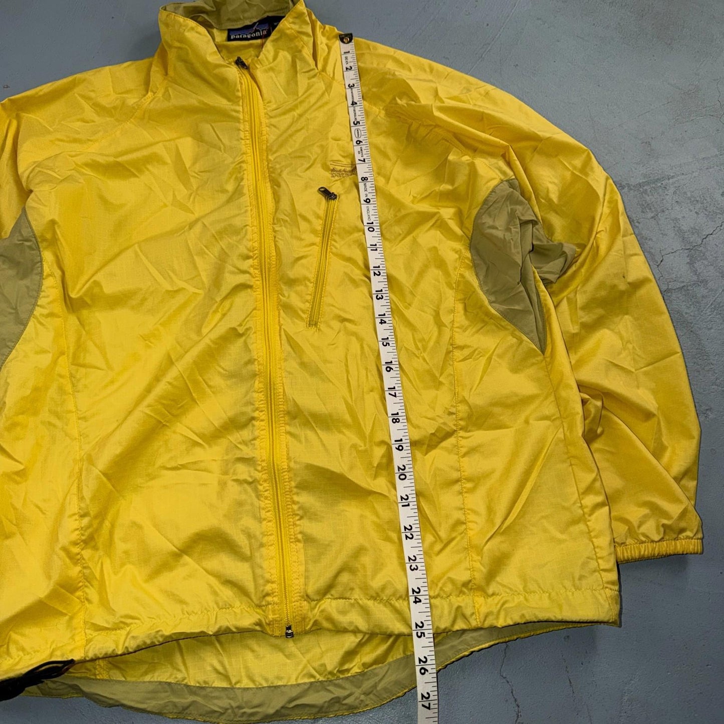 Patagonia Womens Jacket Yellow Medium Velocity Shell Windbreaker 90s VTG Hiking