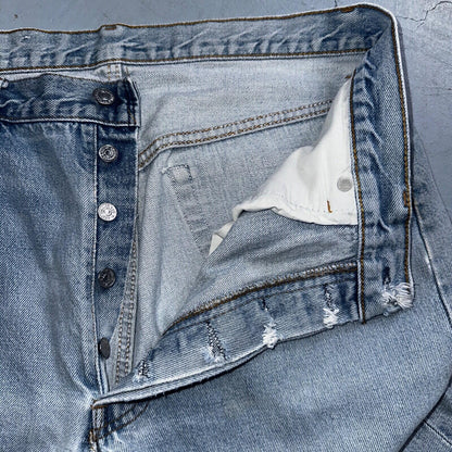 Levis 501 Vintage 80s USA XX 90s Straight Leg Jeans 38x34 Light Wash Act 34x29