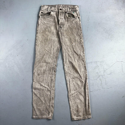 Levis 501 Vintage 80s USA XX Straight Leg Jeans Gray Acid Wash 27x32 Act 26x31
