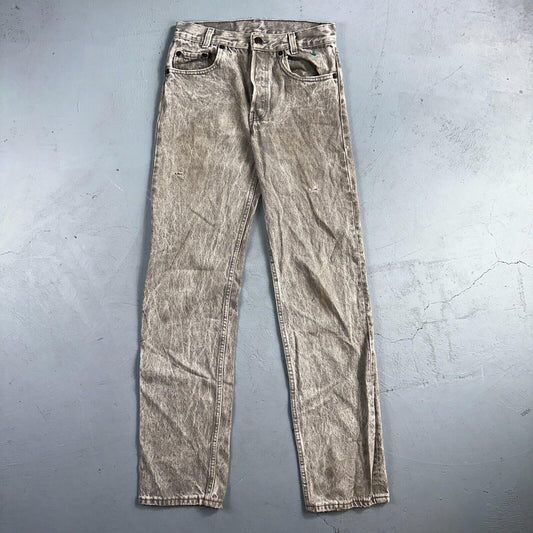 Levis 501 Vintage 80s USA XX Straight Leg Jeans Gray Acid Wash 27x32 Act 26x31