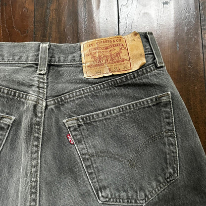 VTG 90s Levis 501 Button Fly 33x34 USA Tag Jeans Straight Wash Grey XX Act 30x32