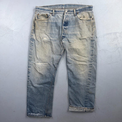 Levis 501 Vintage 80s Redline Selvedge USA XX Jeans Light Wash 40x30 Act 38x26