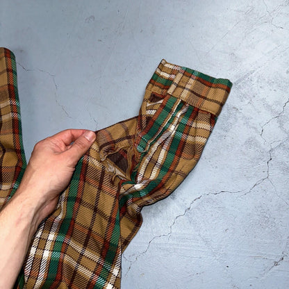 VTG Big Mac JC Penneys Thick 100% Cotton Flannel Work Shirt M 70s Plaid Thrashed