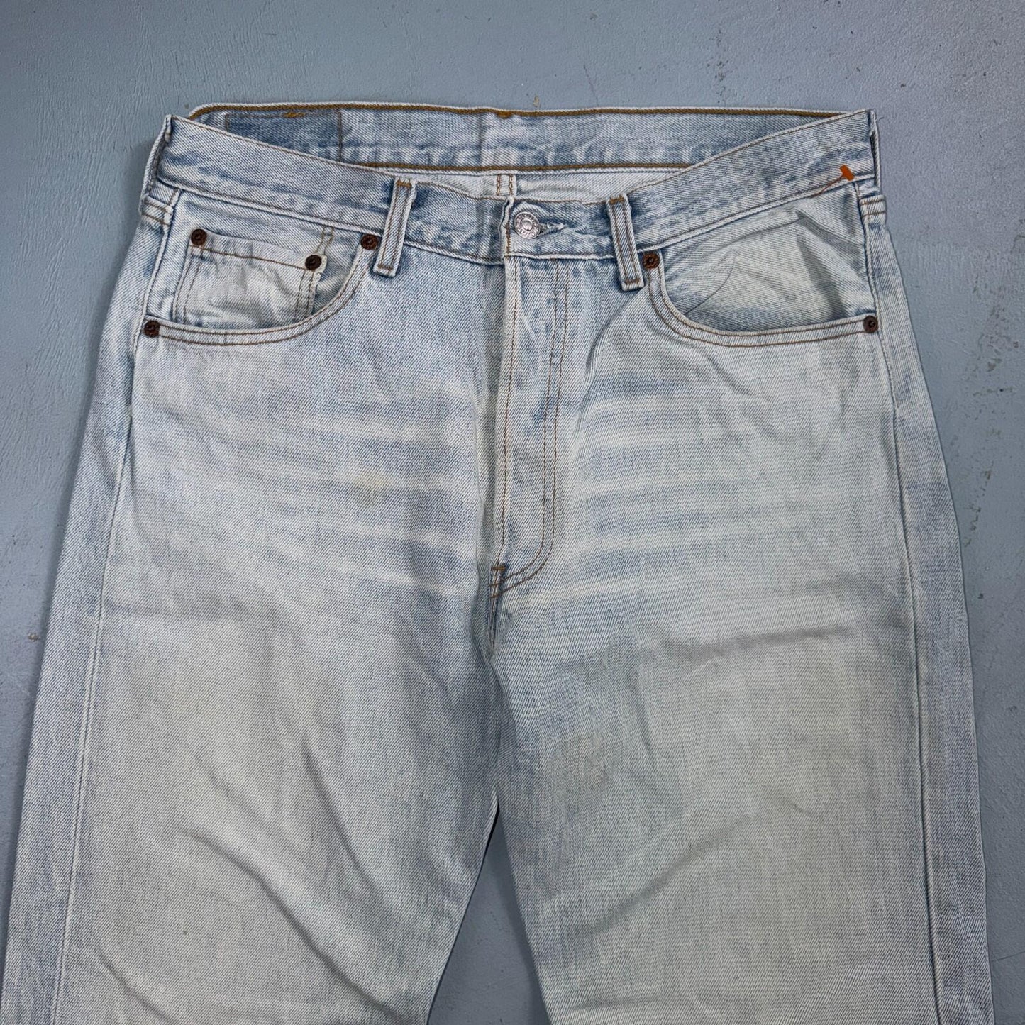 Levis 501 Vintage Y2K 90s XX Straight Leg Jeans Blue Light Wash 33x36 Act 31x32