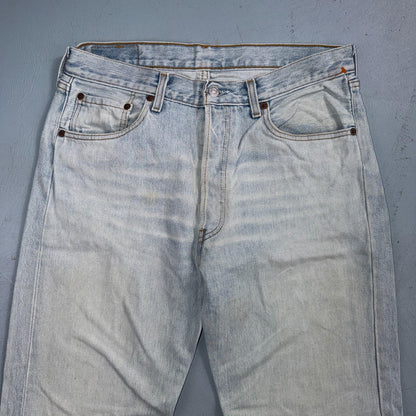 Levis 501 Vintage Y2K 90s XX Straight Leg Jeans Blue Light Wash 33x36 Act 31x32