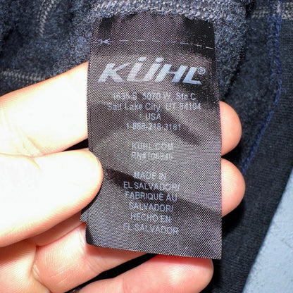 Kuhl Youth Size M (10-12) Navy Gray Kashmira Fleece Pullover Sweater Quarter Zip