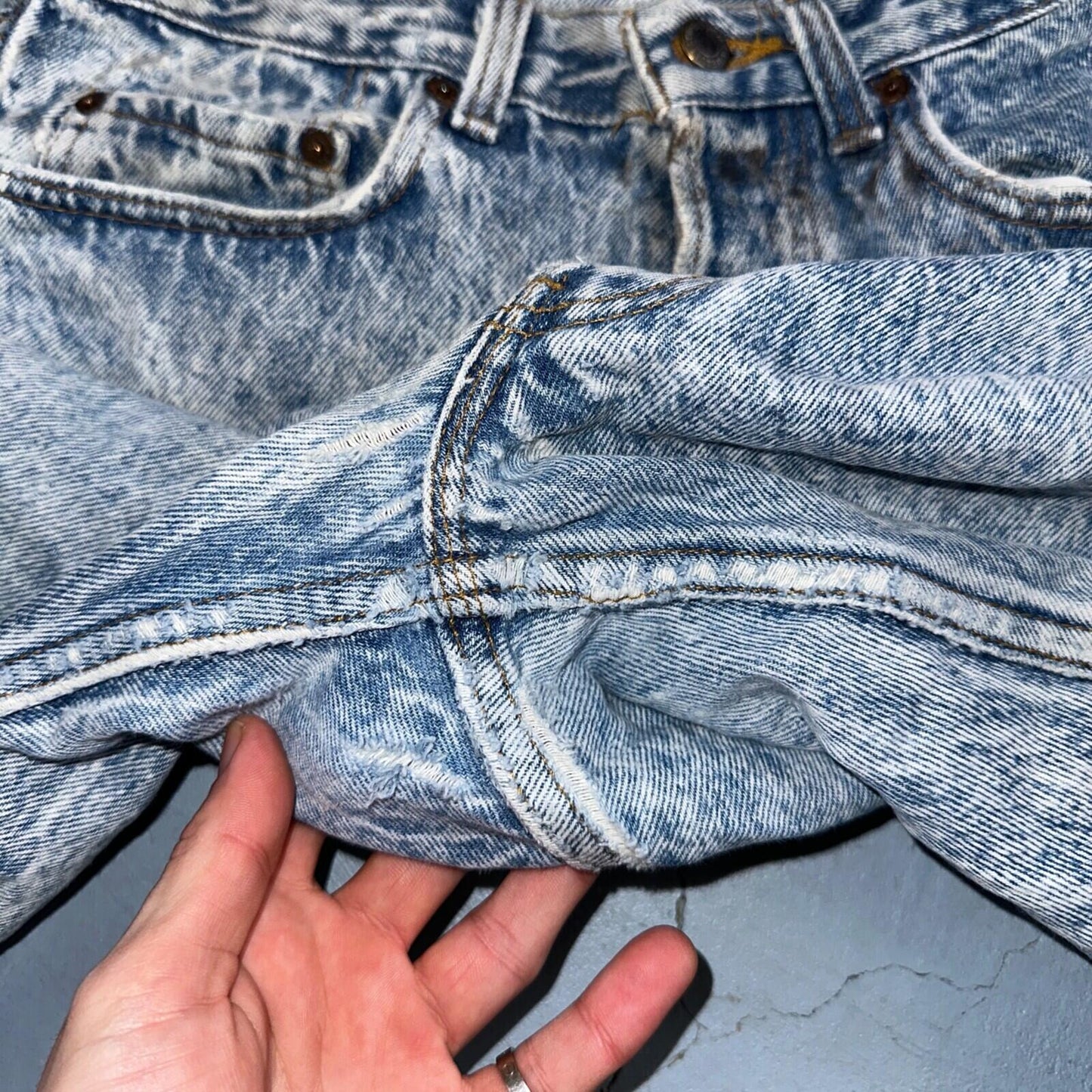 Levis 501 Vintage 80s USA XX Straight Leg Jeans Blue Acid Wash 31x32 Act 30x31