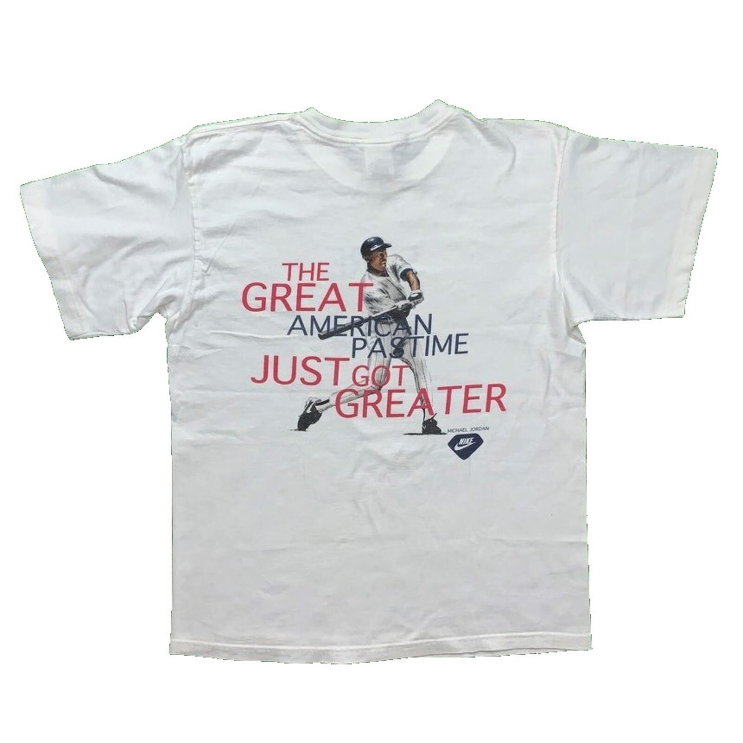 Jordan Babe Ruth Baseball Vintage Nike T Shirt USA Rare Play Hoop 90s Gray Tag