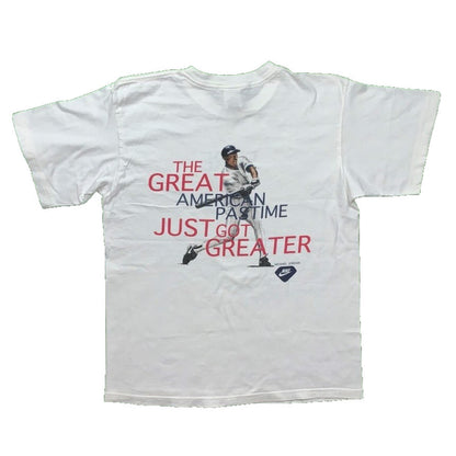 Jordan Babe Ruth Baseball Vintage Nike T Shirt USA Rare Play Hoop 90s Gray Tag