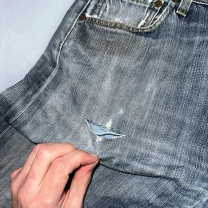 Levis 501 Vintage Y2K XX Straight Leg Jeans Blue Med Wash 33x30 Act 32x28