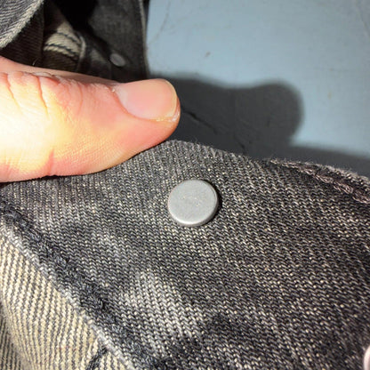 Levis Button Front Cotton Denim Trucker Jean Jacket Black Type 3 VTG Style Y2K