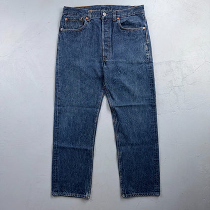 Levis 501 Vintage 80s USA XX Straight Leg Jeans Blue Dark Wash 34x30 Act 32x27