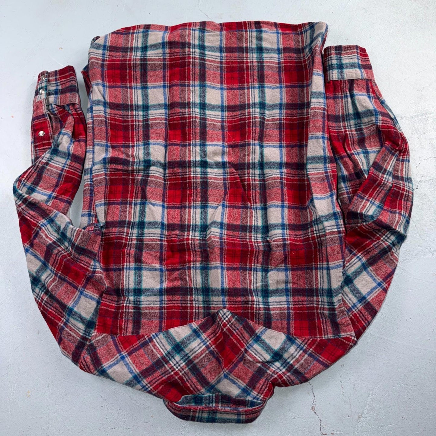 Pendleton VTG 100% Virgin Wool Western Plaid Shirt Pearl Snap Red High Grade