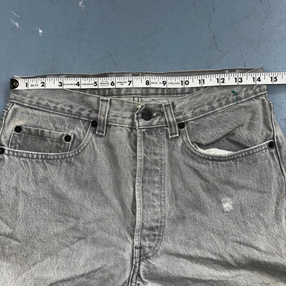 Levis 501 Vintage 80s USA XX Straight Leg Jeans Gray Acid Wash 31x32 Act 29x30