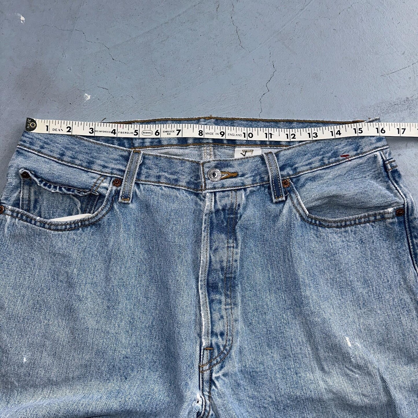 Levis 501 Vintage Y2K 90s XX Straight Leg Jeans Blue Light Wash 35x32 Act 32x29