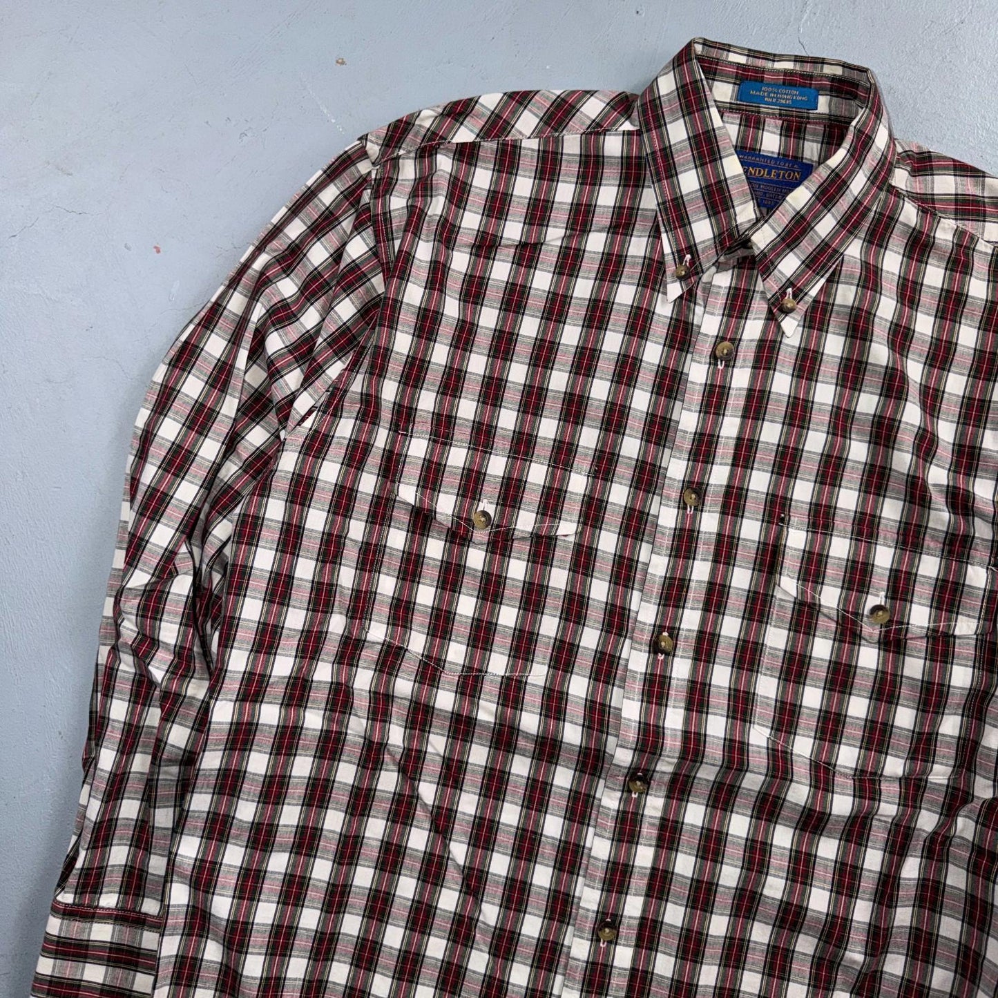Pendleton Rancher Button Down Western Shirt Men’s S Red Plaid Cotton Rancher