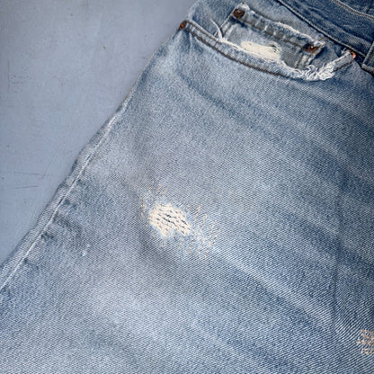Levis 501 Vintage 80s USA XX Straight Leg Jeans Blue Light Wash 38x36 Act 36x32