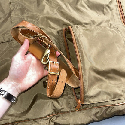 VTG Hartmann Garment Suit Bag Carry On Leather & Nylon 25x40 Luggage Hang up