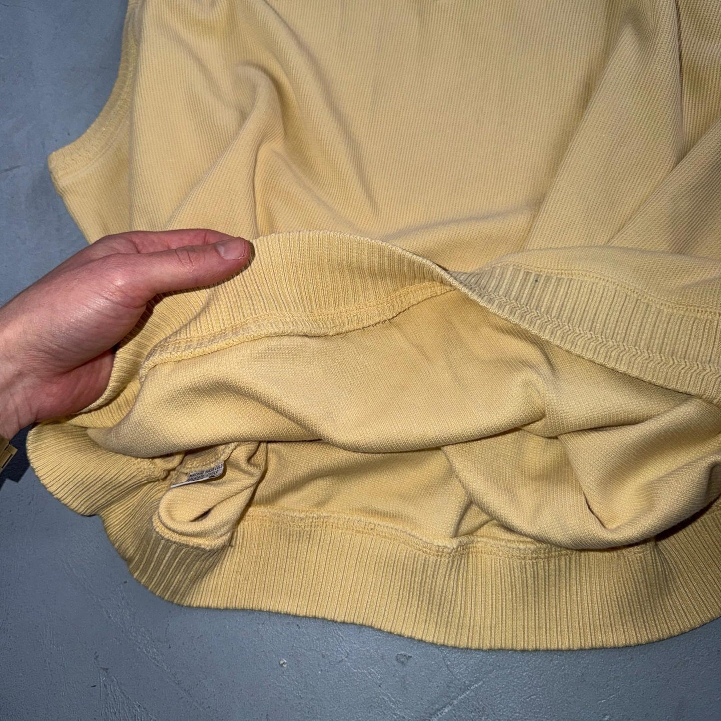 Tommy Bahama VTG Mens V-Neck Sleeveless Sweater Vest Silk Cotton Yellow L 90s