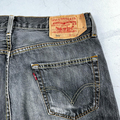 Levis 501 Vintage Y2K XX Straight Leg Jeans Black Light Wash 34x34 Act 33x33
