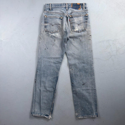 Levis 501 Vintage 90s USA XX Straight Leg Jeans Blue Light Wash 29x32 Act 28x28