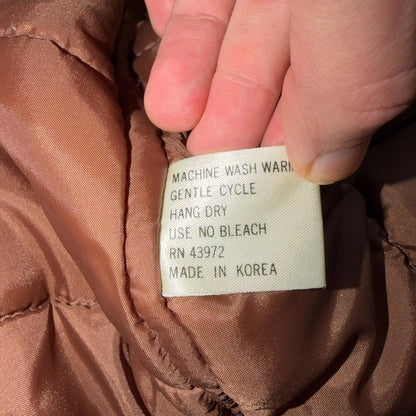 Vintage Fingerhut Fashions Puffer 1970s Brown Cream Mens Ski Coat Size XL 70s